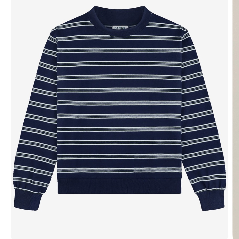 PARKE holiday striped mockneck